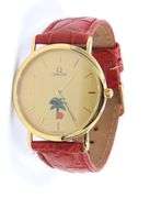 Omega De Ville Quartz Golf Club on Red Leather Strap Watch