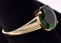 Treasured Green Tourmaline Ring In Yellow Gold
