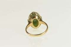 14K Yellow Gold Victorian Oval Nephrite Cabochon Vintage Ring