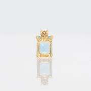 Solid10 Kt Gold Natural Swiss Blue Topaz Pendant