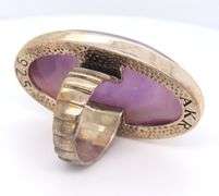 Vintage AKR Amy Kahn Russel Sterling Silver Purple Druzy Agate Ring