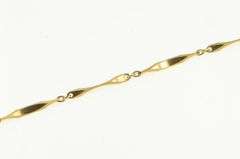 14K Yellow Gold 2.1mm Ornate Curvy Bar Link Vintage Chain Bracelet