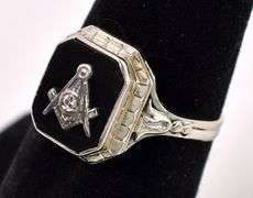 Glorious Mosaic Black Onyx Ring In 18K White Gold