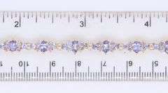 Pleasing Yellow Gold Tanzanite Cluster Bracelet