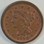 Original Red & Brown 1846 (Small Date) Braided Hair Large Cent