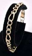 Handsome Figaro Chain Bracelet In Yellow Gold
