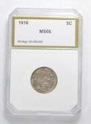 MS66 1916 Indian Head Buffalo Nickel - Graded PCI