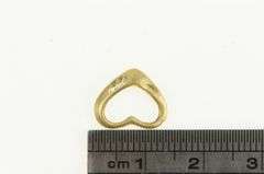 14K Yellow Gold Diamond Cut Heart Love Symbol Vintage Pendant
