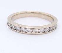 Dazzling White Gold 12 Stone Round Brilliant Cut Diamond Band