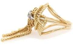 0.06ctw Diamond Fan Shaped Tassel Ring in 18K
