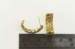 14K Yellow Gold 0.84 Ctw Diamond Striped Semi Hoop Curved Earrings