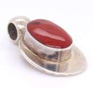 Vintage 925 Sterling Silver Mexico Ameber Pendant