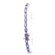 14K White Gold Oval Tanzanite Vintage Classic Tennis Bracelet