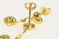 14K Yellow Gold Puffy Heart Love Symbol Valentine Dangle Earrings