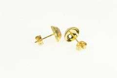 14K Yellow Gold Domed Tri Tone Geometric Statement Stud Earrings