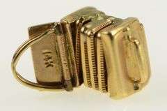 14K Yellow Gold Articulated Accordion Music Instrument Charm/Pendant