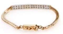 Italian approximate 0.90ctw Round Diamond ID Bracelet in 14K