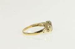 14K Yellow Gold 3.7mm Art Deco Filigree Engagement Setting Ring