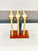 GROUP OF 3x MATCHING 18KT YELLOW GOLD PLATED & GEMSTONE WATCHES- BRAND NEW