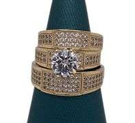 14K Gold Couples Wedding Ring Set