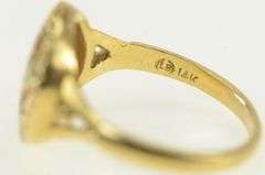 14K Yellow Gold Enamel Order of the Eastern Star Signet Ring