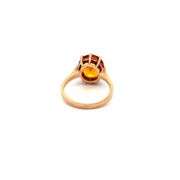 10K Yellow Gold Victorian Oval Citrine Solitaire Cocktail Ring