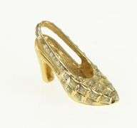 14K Yellow Gold 3D Studded Heel Sling Back Sandal Shoe Charm/Pendant