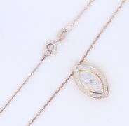 Italian 925 Sterling Silver Cubic Zirconia Pendant on Chain