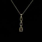 14 Kt Gold Plate Natural Peridot Blue Topaz Amethyst Pendant