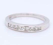 Dazzling White Gold Princess Cut Channel Set Diamond Band