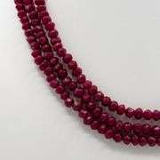 Beautiful 410.5 Cttw Faceted Ruby 3 Strand Necklace