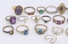 Big Group Lot of Vintage 925 Sterling Silver Rings