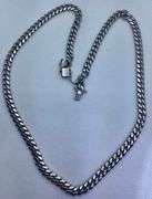 SOLID 14K COOL WHITE GOLD CUBAN LINK CHAIN