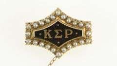 10K Yellow Gold Kappa Epsilon Rho Seed Pearl Lapel Frat. Pin/Brooch