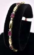 Exquisite Ruby And Diamond Bracelet in Yellow Gold
