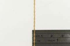 14K Yellow Gold 1.2mm Rolling Chain Link Vintage Simple Necklace