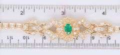 Majestic Yellow Gold Emerald and Diamond Bracelet