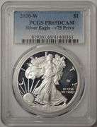 2020-W Proof American Silver Eagle V75 Privy Mark PCGS PR69DCAM
