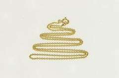 14K Yellow Gold 1.5mm Cable Link Classic Oval Chain Necklace
