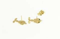 14K Yellow Gold Tweety Bird Warner Bros Cartoon Character Earrings