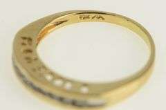 10K Yellow Gold I Love You Message Diamond Wedding Band Ring