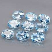 Superb quality 9.04ct 9 piece sky blue Topaz set