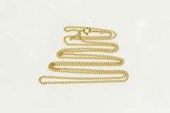 14K Yellow Gold 1.4mm Curb Link Vintage Chain Classic Necklace
