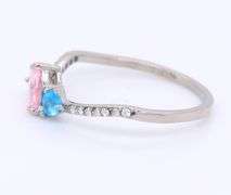 925 Sterling Silver Heart Shaped Cubic Zirconia Band
