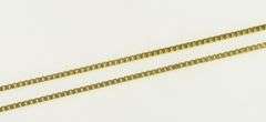 14K Yellow Gold 0.9mm Square Chain Vintage Box Link Necklace