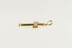 14K Yellow Gold Cross Christian Faith Traditional Jesus Charm/Pendant