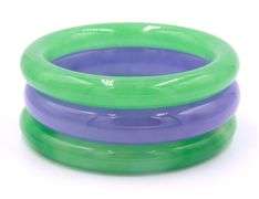 Lot of 3 Green Jade Carved Lucky Bangles