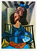 Collectible Pencil Numbered Pablo Picasso, Woman With A Hat Seated