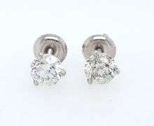 1.55ctw Round Diamond Solitaire Stud Earrings in 14K