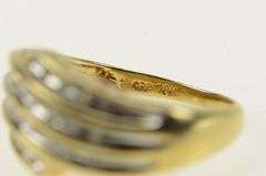 10K Yellow Gold Tiered Diamond Channel Bypass Statement Ring